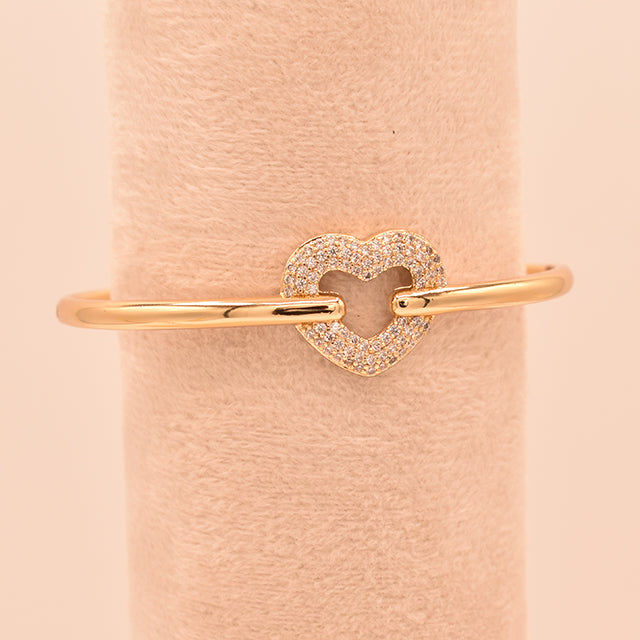 Pulsera Corazón Brillante Oro