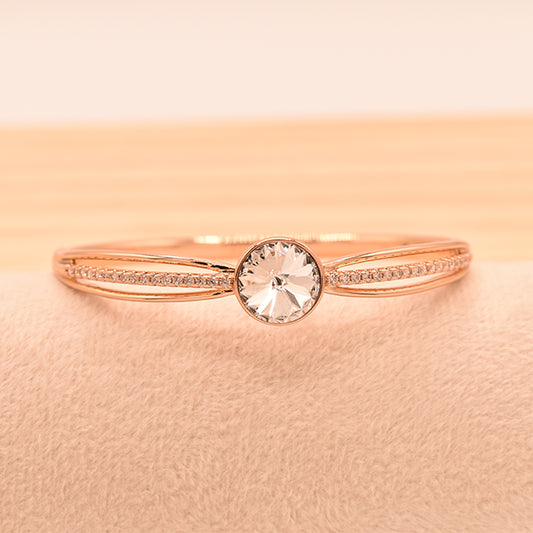 Pulsera Elegancia Radiante con Cristal y Oro Rosa