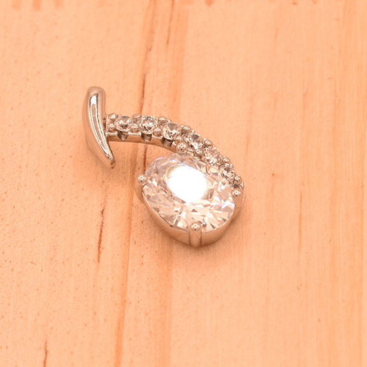 Dije Brillante con Piedra Ovalada | Elegancia Atemporal