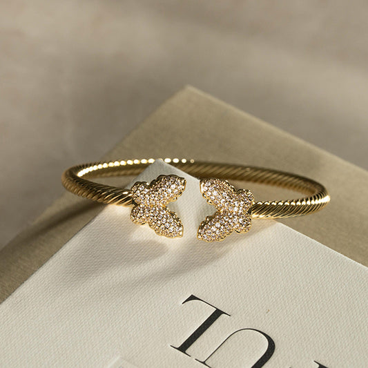Pulsera Mariposa Brillante Dorada