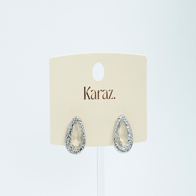 Pendientes Lágrima Brillo Plateado
