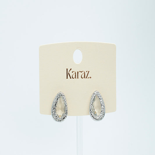 Pendientes Lágrima Brillo Plateado