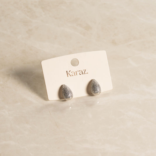 Aretes Plateados Brillantes Karaz