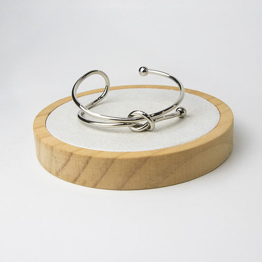Pulsera Abierta Nudo Infinito Plata