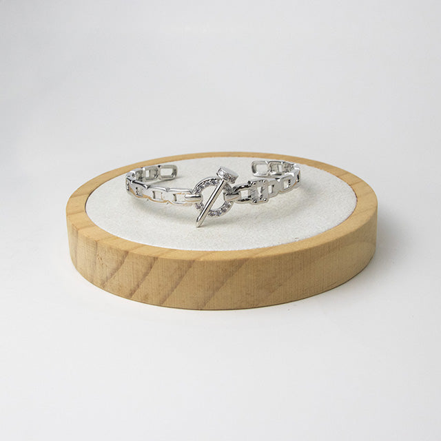 Pulsera de Eslabones con Cierre Toggle y Brillantes