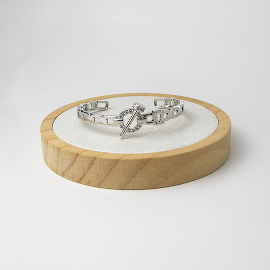 Pulsera de Eslabones con Cierre Toggle y Brillantes