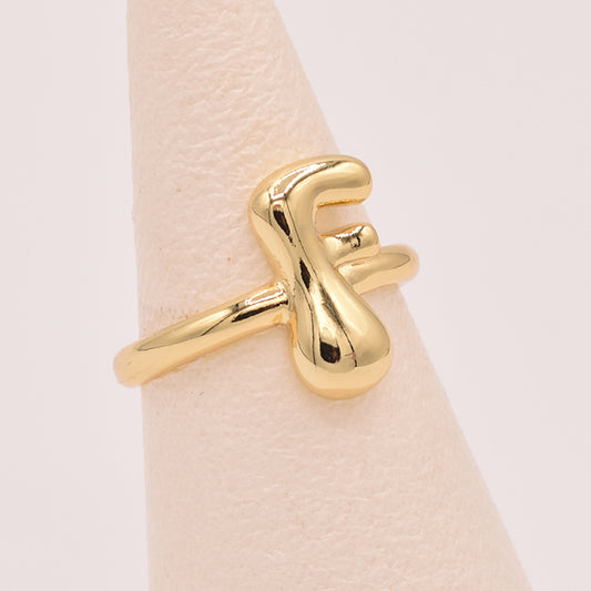 Anillo Inicial F Dorado