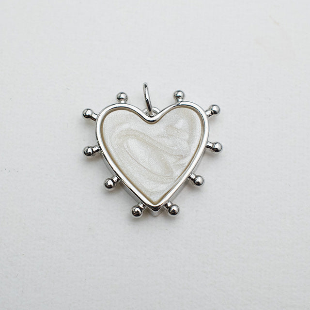 Dije Corazón Perlado Plata
