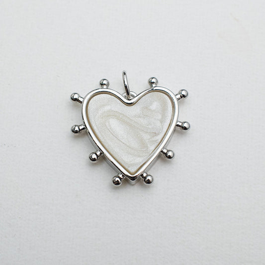 Dije Corazón Perlado Plata