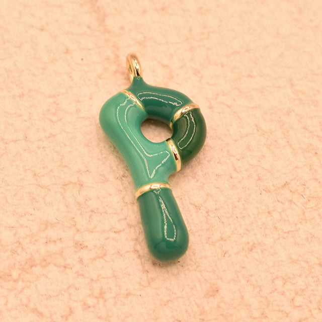 Dije Abstracto Esmalte Verde y Oro