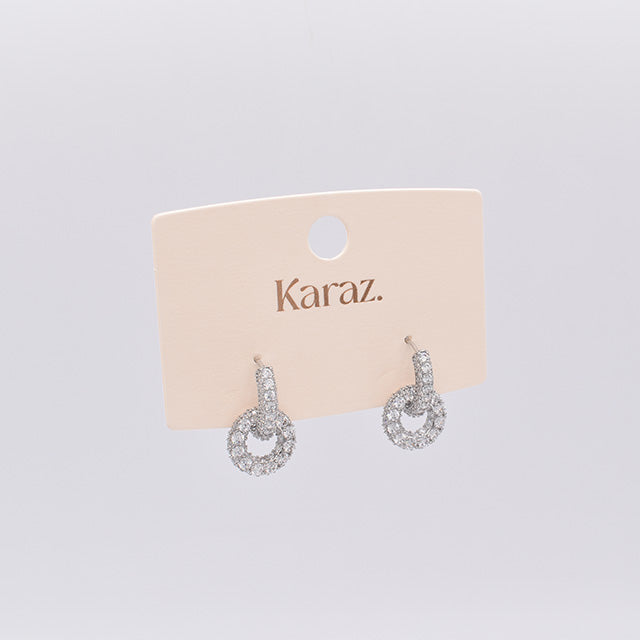 Pendientes Aro Brillantes Plateados