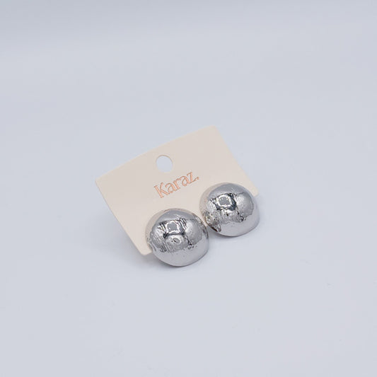 Pendientes Domo Plateados con Textura Orgánica