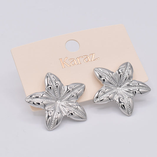 Aretes Estrella de Mar Plateados Karaz