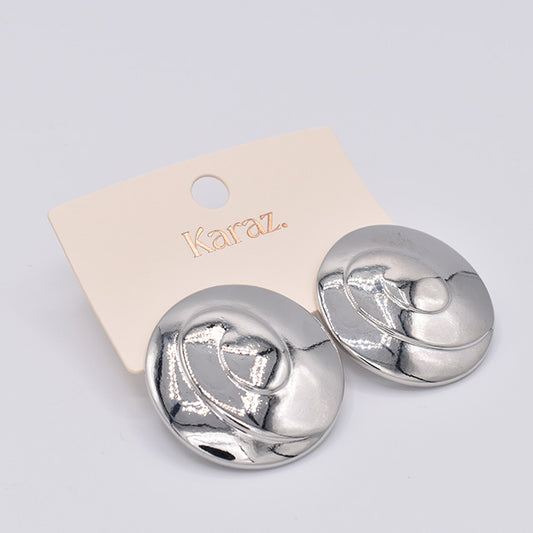 Aretes Plateados Espiral Moderno