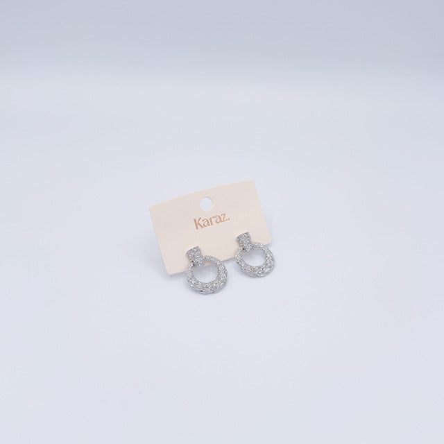 Aretes de Aro Plateados con Textura Brillante