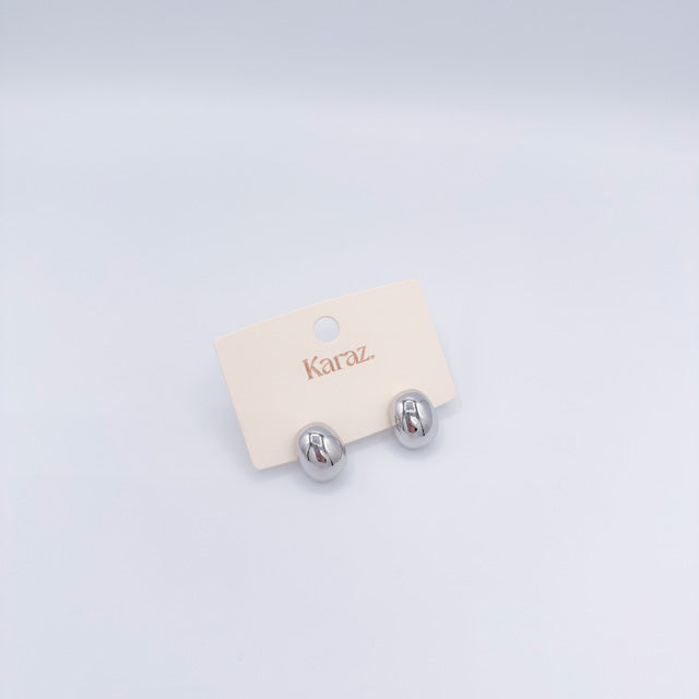 Aretes Plateados Minimalistas Chunky