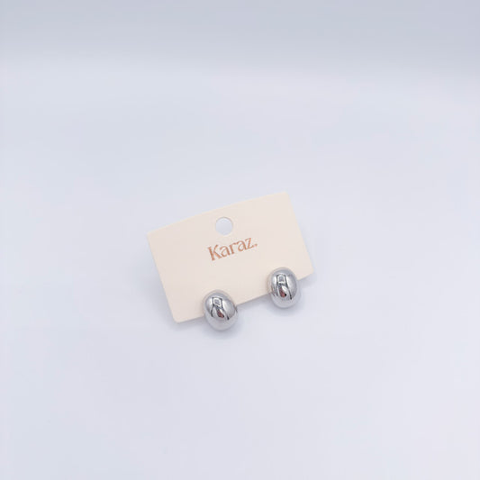 Aretes Plateados Minimalistas Chunky