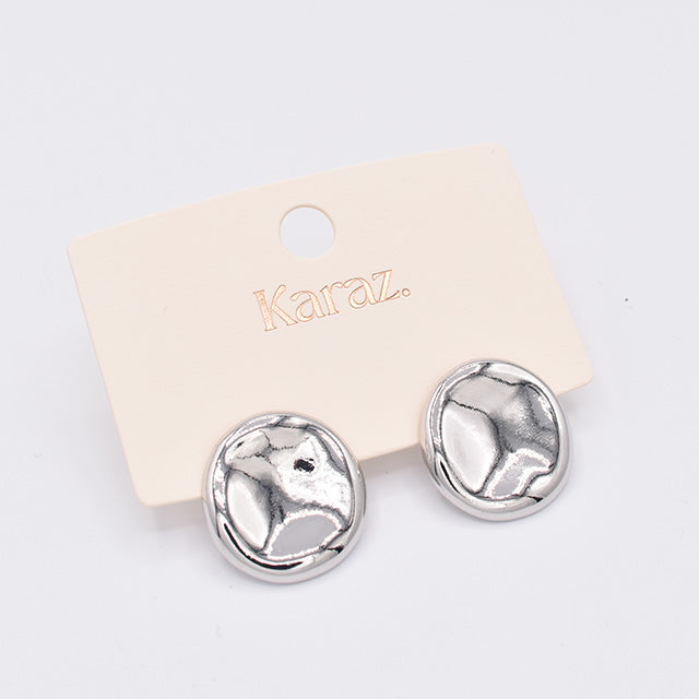Pendientes Plateados con Textura Irregular