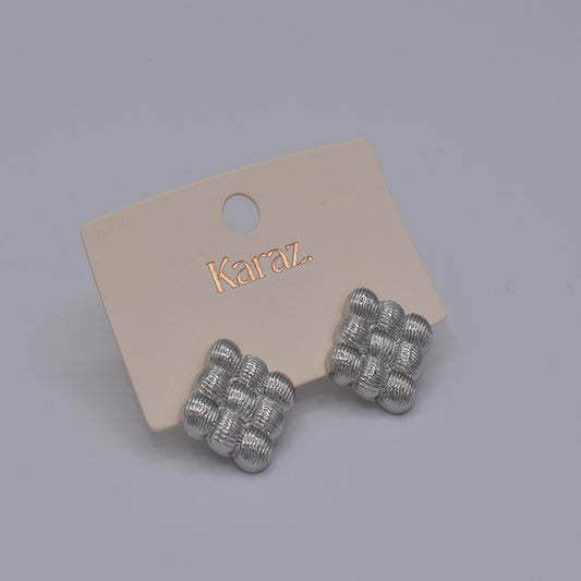 Aretes Burbuja Texturizados Plateados