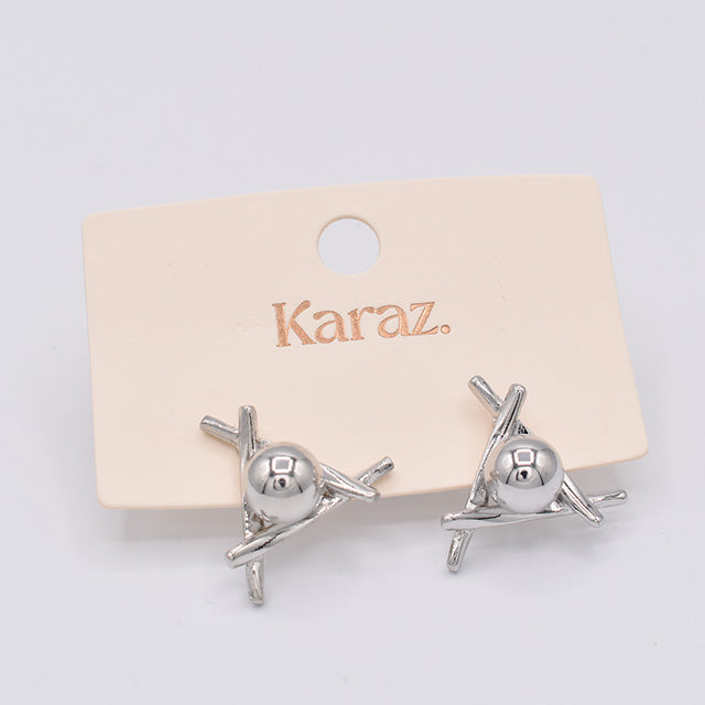 Aretes Geométricos Karaz Plateados