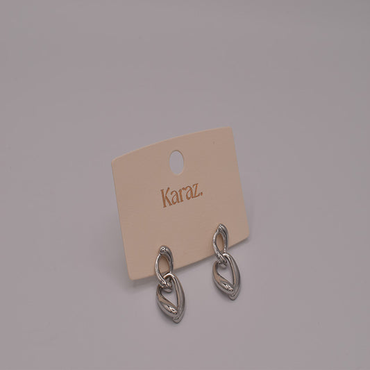 Pendientes Eslabones Fluidos Plateados