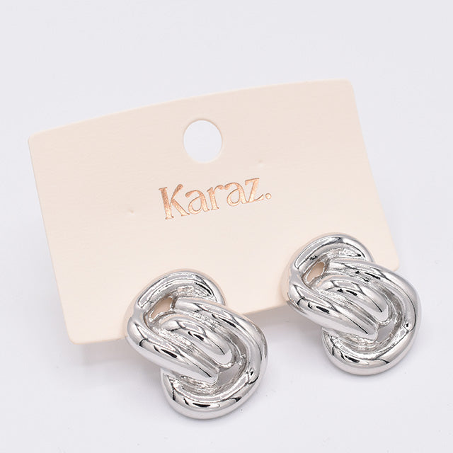 Aretes Nudo Infinito Plateados Karaz