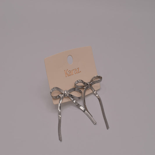 Pendientes Lazo Fluido Plateado