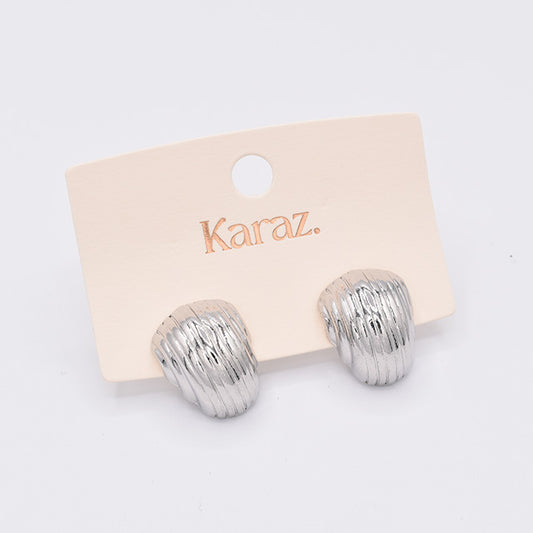 Aretes Plateados Texturizados Karaz