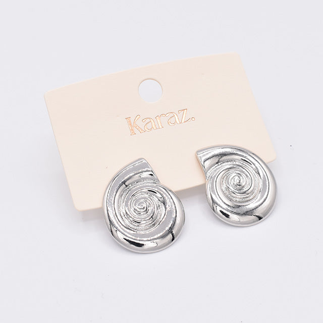 Pendientes Espiral Karaz Plateados
