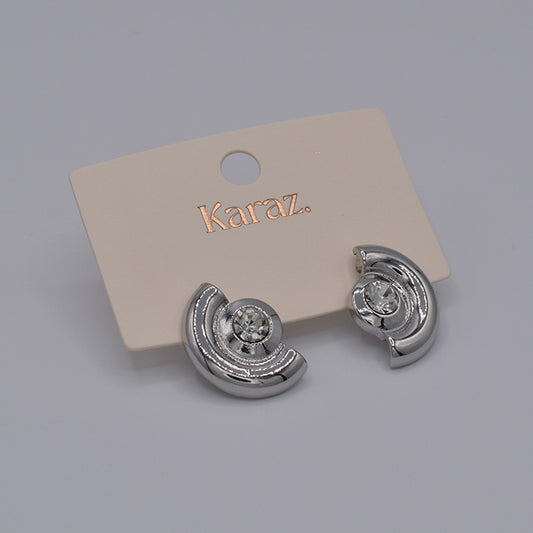 Pendientes Espiral Brillo Plateado