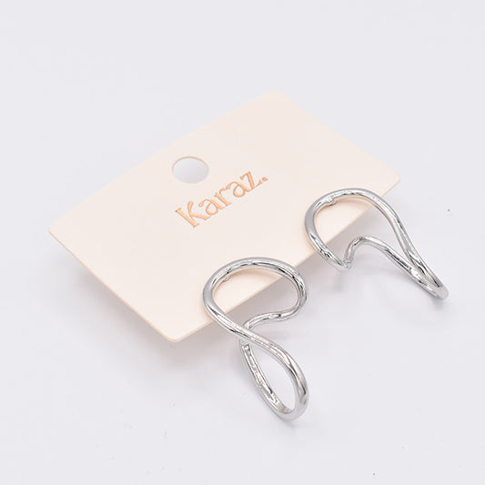Aretes Ondulados Plateados
