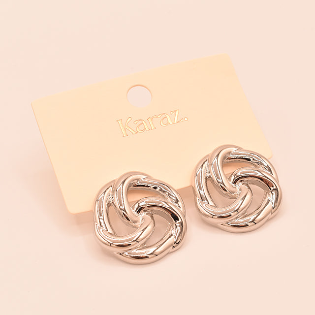 Aretes Nudo Entrelazado Plateados