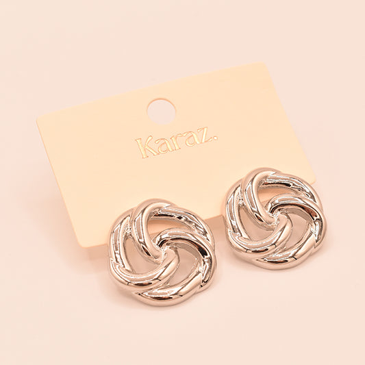 Aretes Nudo Entrelazado Plateados