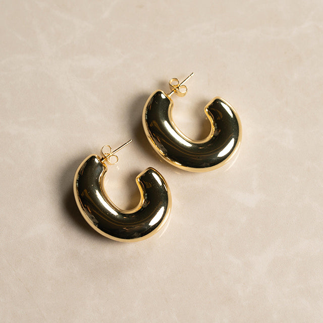 Aretes Aro Chunky Dorados