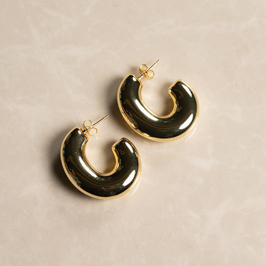 Aretes Aro Chunky Dorados