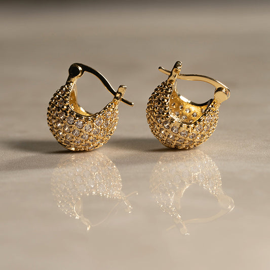 Aretes Aro Brillo Dorado