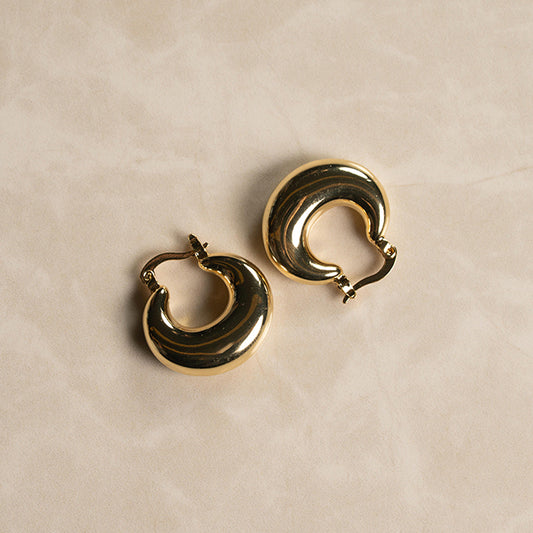 Aretes Aro Chunky Dorados