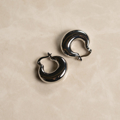 Aros Chunky Plateados | Brillo Moderno