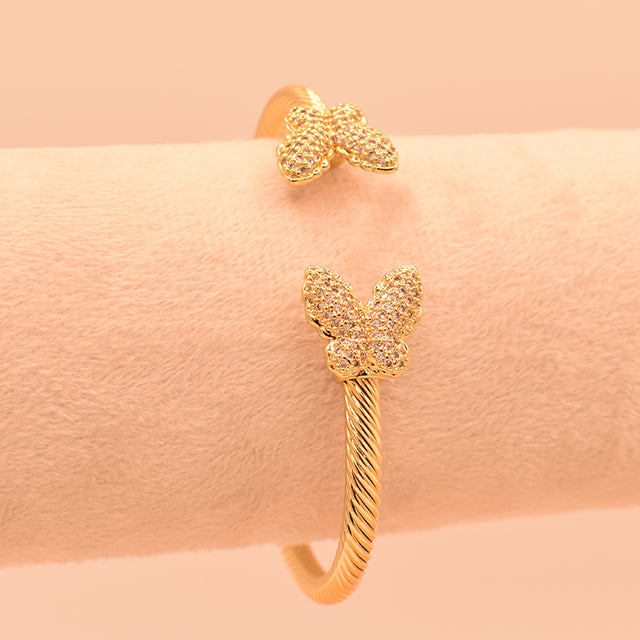 Pulsera Mariposas Doradas con Cristales