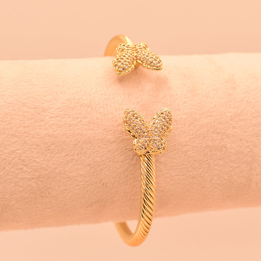 Pulsera Mariposas Doradas con Cristales