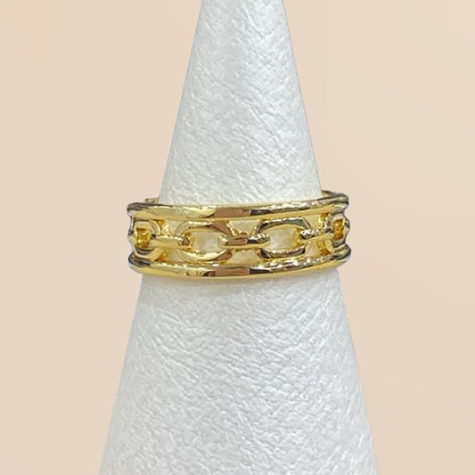 Anillo Eslabones Dorados | Joya Cadena Chic