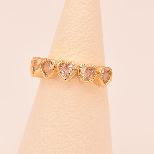 Anillo Eternity Corazones Brillantes