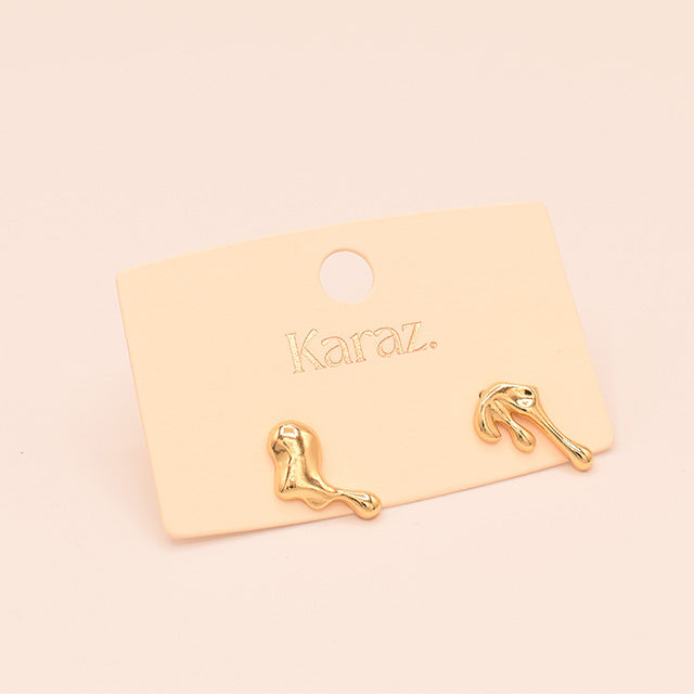 Aretes Gotas Fluidas Doradas