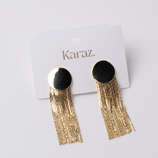 Aretes Círculo Dorado Lluvia de Cadenas