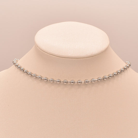 Collar Choker de Balines Grandes en Plata