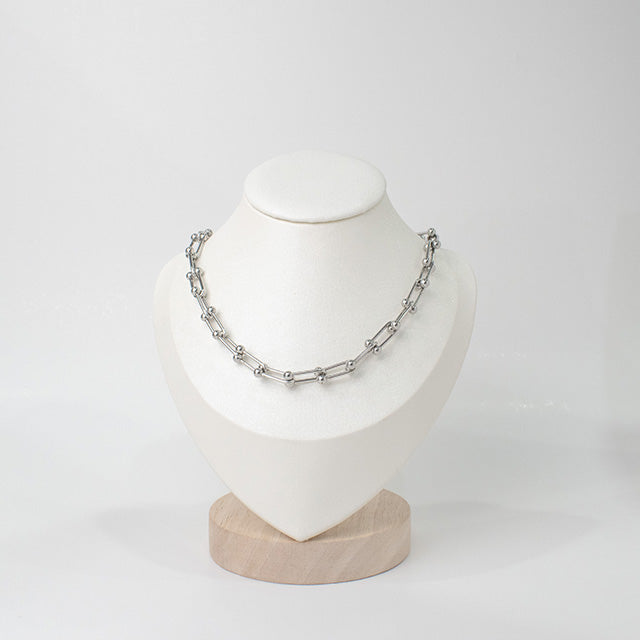 Collar Cadena Eslabones Tiffani Plata
