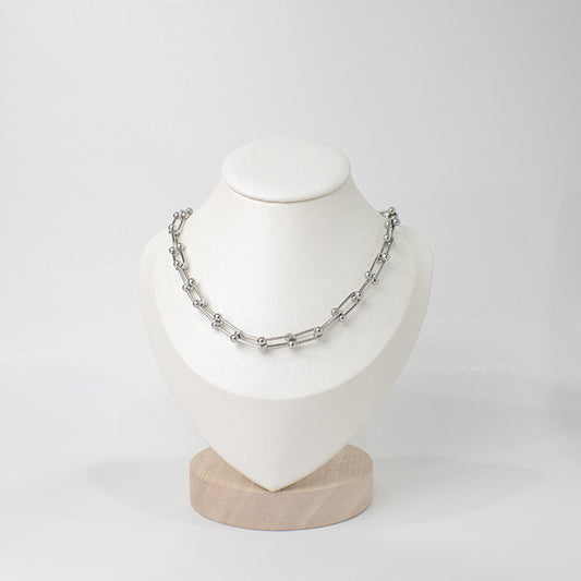Collar Cadena Eslabones Tiffani Plata