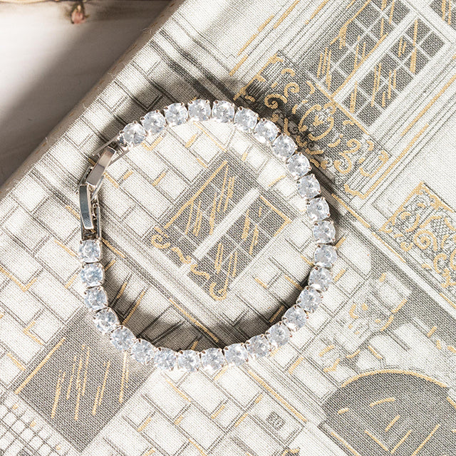 Pulsera Tenis Grande de Plata con Circonitas
