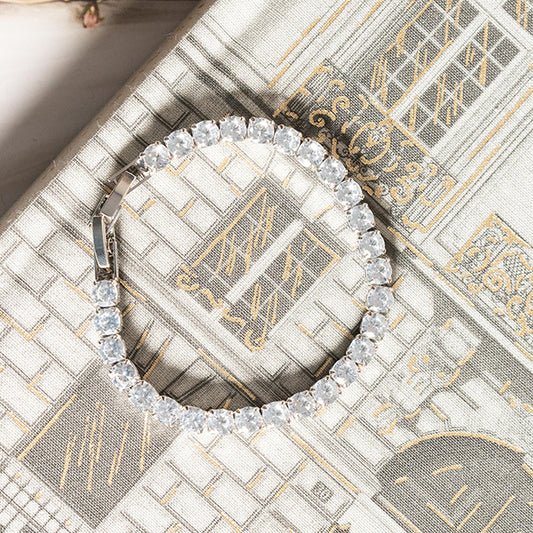 Pulsera Tenis Grande de Plata con Circonitas