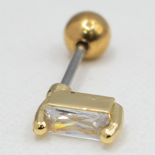 Piercing Barbell Shine Dorado con Cristal